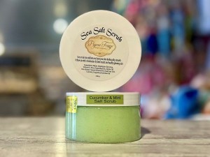Cucumber Mint Sea Salt Scrub 8 Oz - Product Image